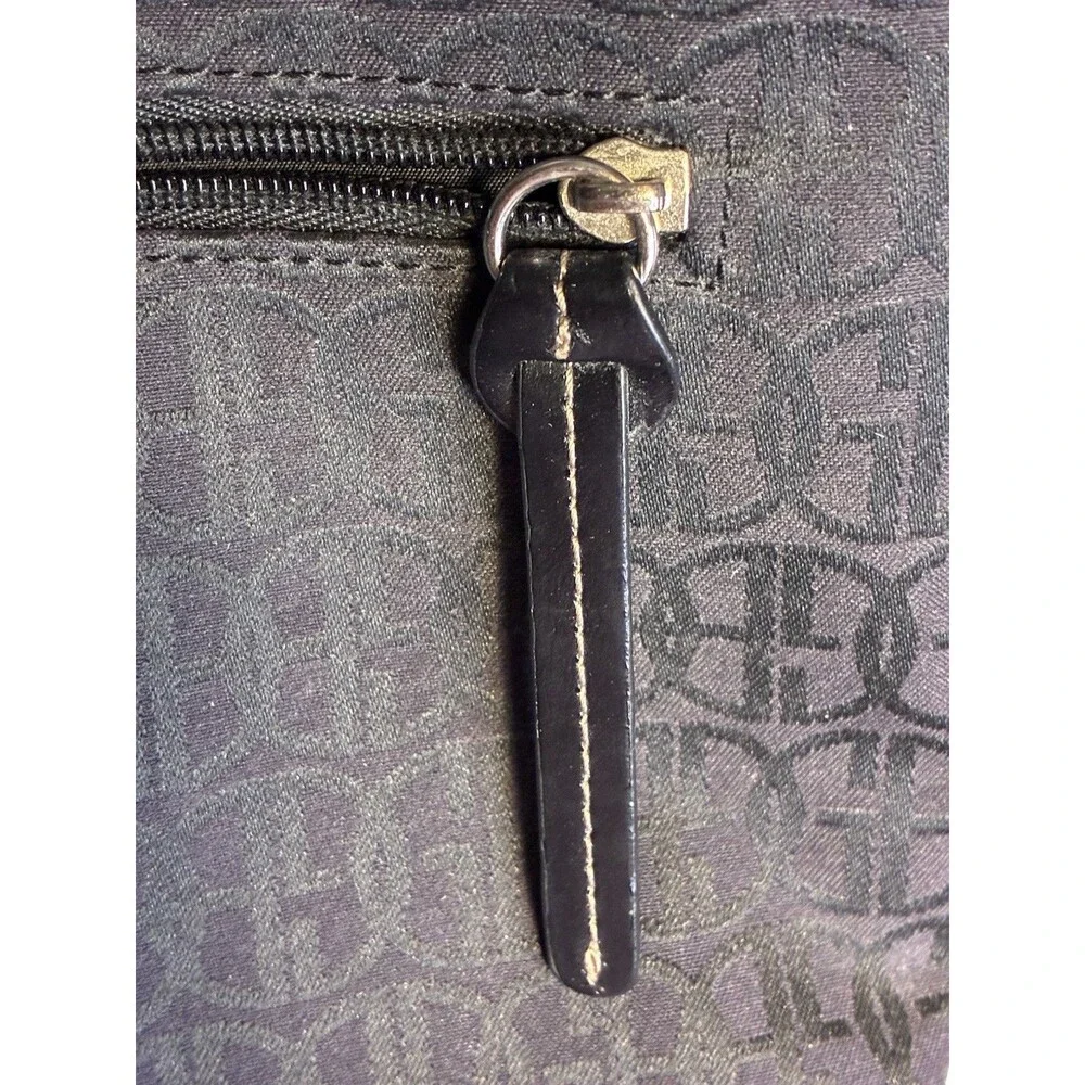 Giani Bernini Y2K 90s Purse Shoulder Bag Black VTG Monogram Baguette Pockets